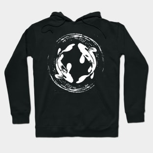 Koi Fish in brush black ink art style Hoodie